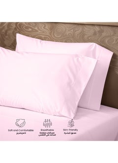 Rest 3-Piece Pink Plush 160X220 Flat Bedsheet Set Includes 1 Deep Pocket Flat Bedsheet And 2 Pillow Covers, Breathable And Machine Washable  - Image 3