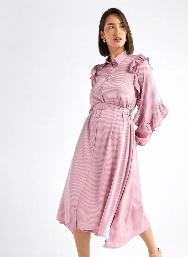 Splash FAV Ruffled Shirtwaist Dress
