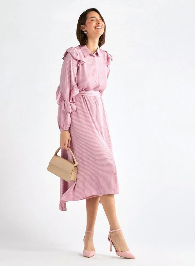 Splash FAV Ruffled Shirtwaist Dress