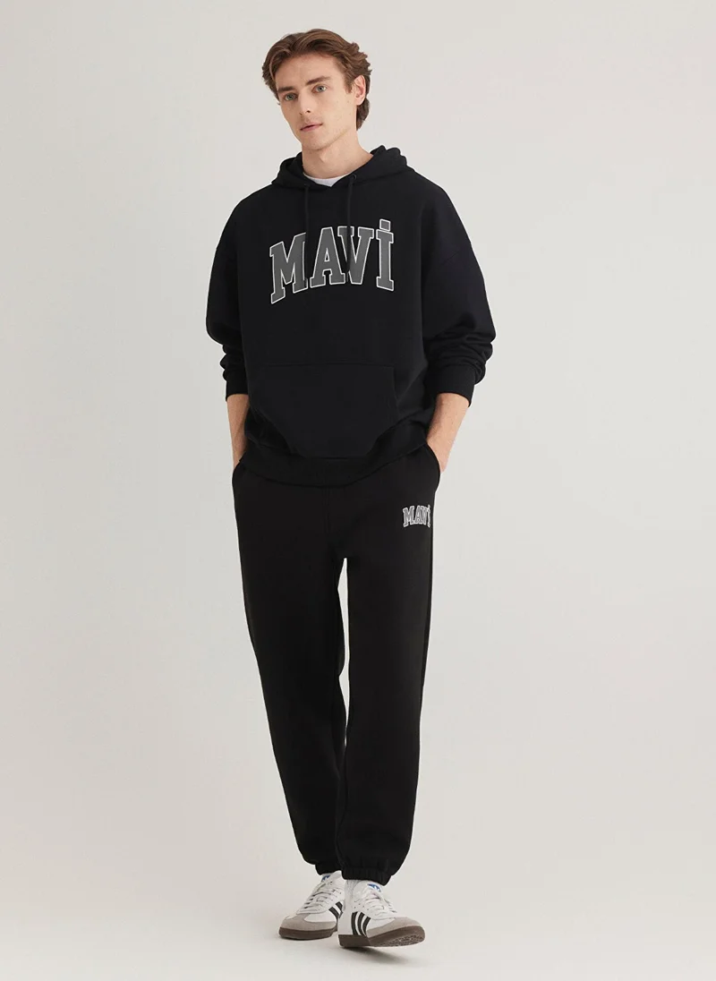 مافي Mavi Logo Printed Black Sweatpants