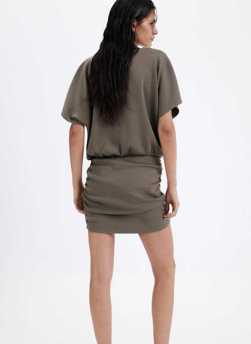مانجو Knitted Dress With Drape Detail