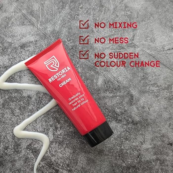 Restoria Grey Reducing Cream for Men - Hair Cream for Restoring Natural Hair Colour Gradually, Up to 100% Grey Coverage - Vegan, 100ml - Image 2