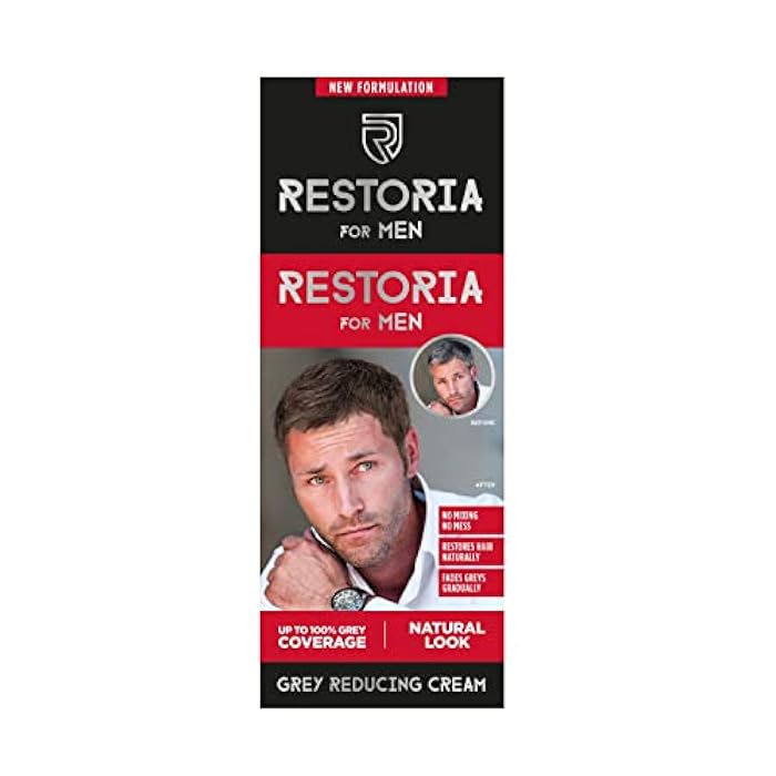 Restoria Grey Reducing Cream for Men - Hair Cream for Restoring Natural Hair Colour Gradually, Up to 100% Grey Coverage - Vegan, 100ml - Image 1