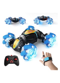 MissTiara Remote Control Car for Kids and Adults, 1:20 Scale, 4WD Gesture Sensor Remote Control Car, 2.4GHz Transformation Remote Control Stunt Car with Light, Gift for Boys and Girls (Blue)  - Image 1