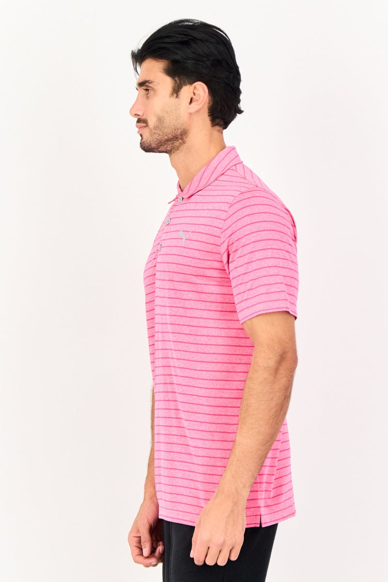 PUMA Men Performance Fit Short Sleeve Outdoor Polo Shirt, Fuchsia - Image 3