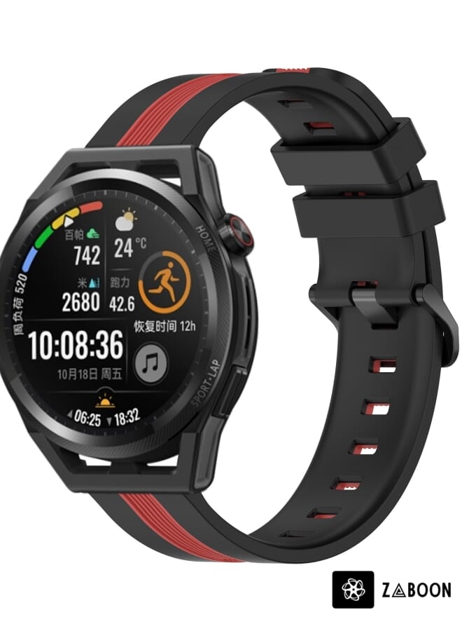 Zaboon Huawei Watch GT Runner 22mm Vertical Two-Color Silicone Watch Band - Image 1