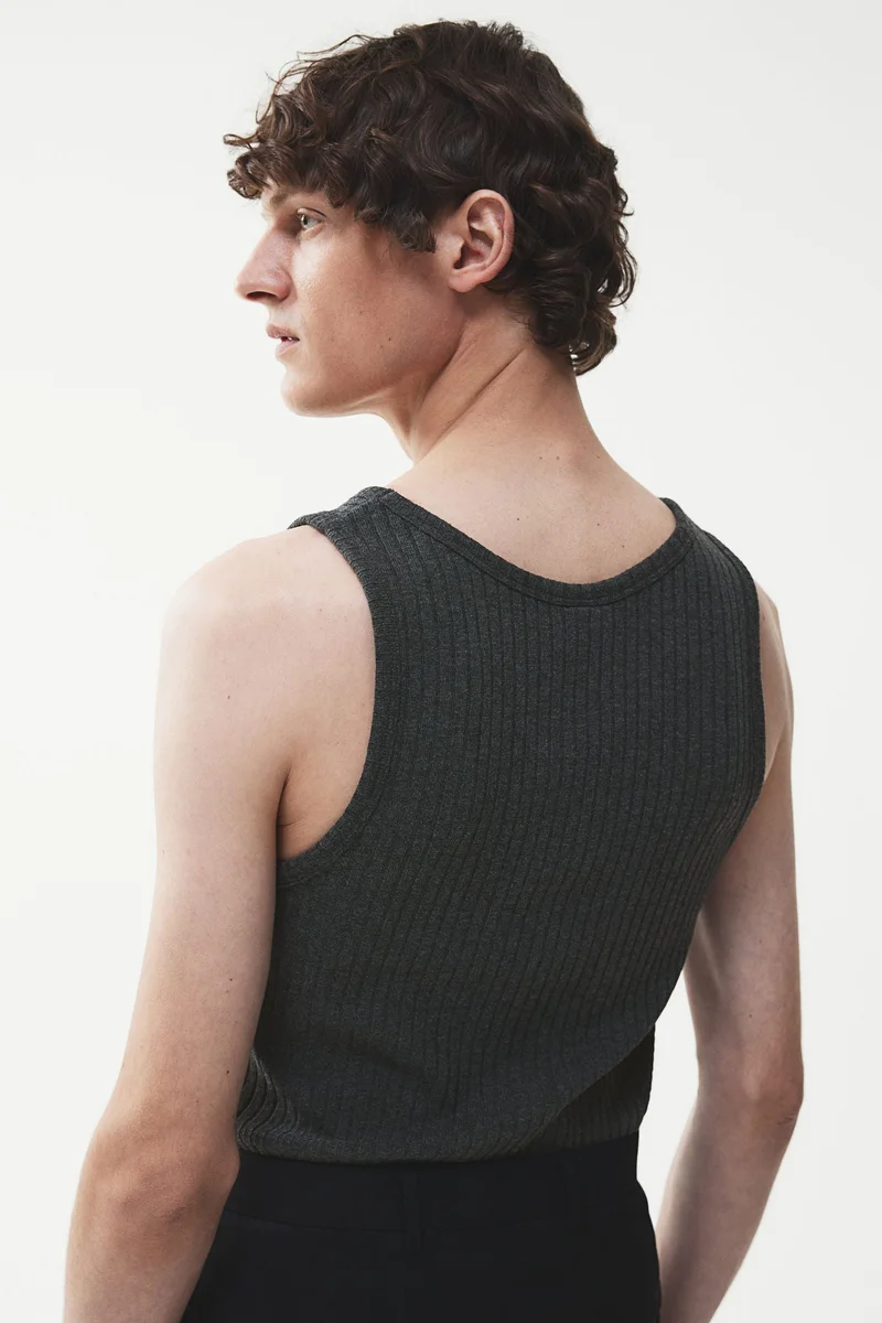 H&M Slim Fit Wide-Ribbed Vest Top
