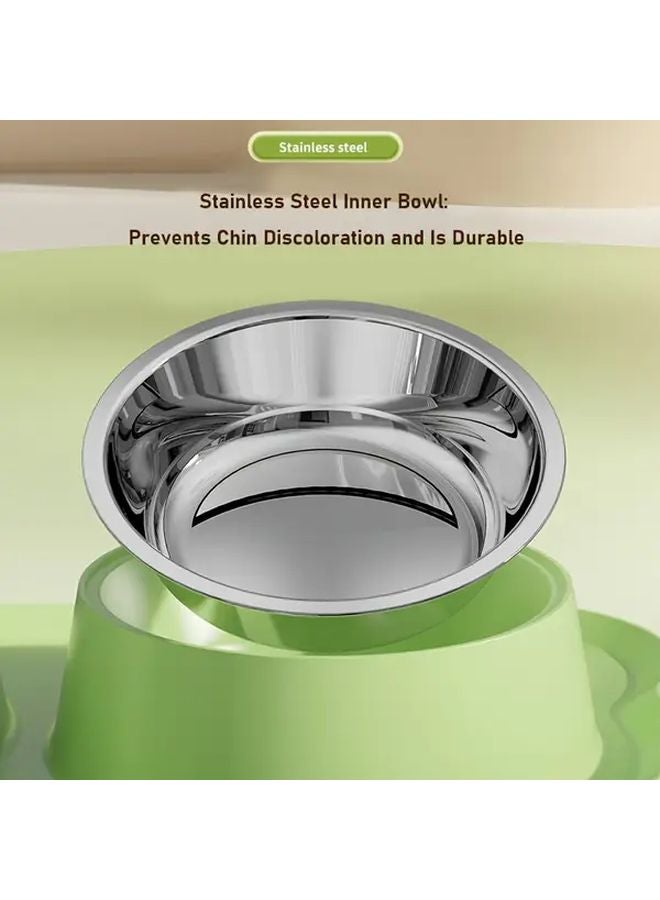 وعاء طعام أصفر من الفولاذ المقاوم للصدأ مزدوج الطبقات بتصميم مائل لمنع القيء، سهل التنظيف وقابل للفصل، وحدة تغذية طعام بطيئة للكلاب متوسطة وكبيرة الحجم - Image 3