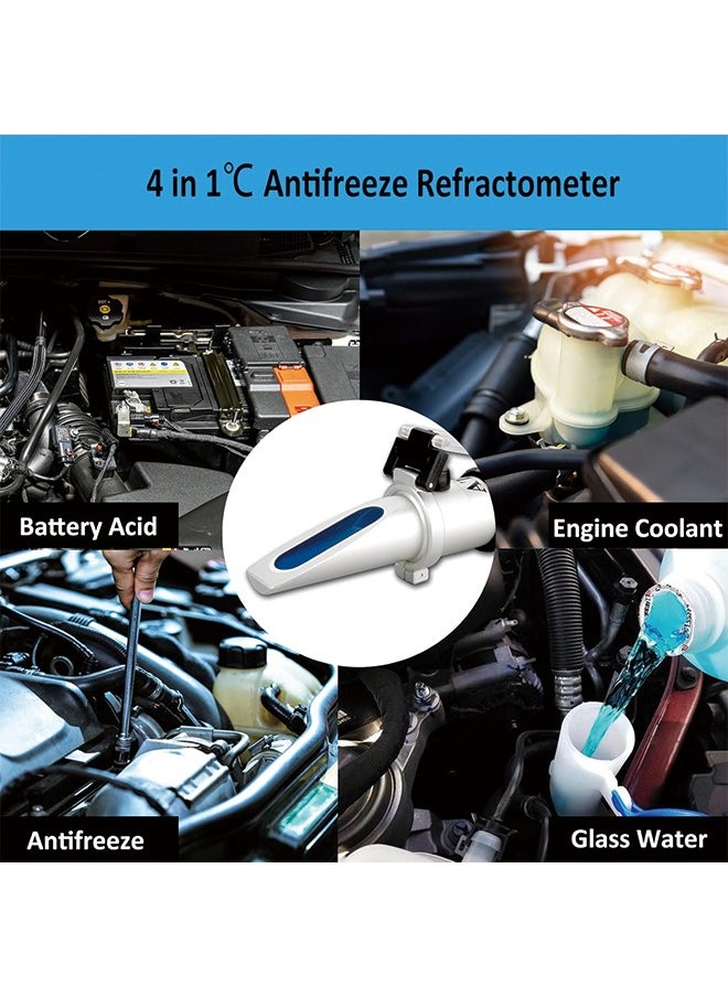 Generic - Antifreeze Refractometer 4-in-1 Coolant Refractometer Antifreeze Tester for Automobile Antifreeze System Diesel Exhaust Fluid, Battery Acid and Windshield Washer Fluid - Image 1