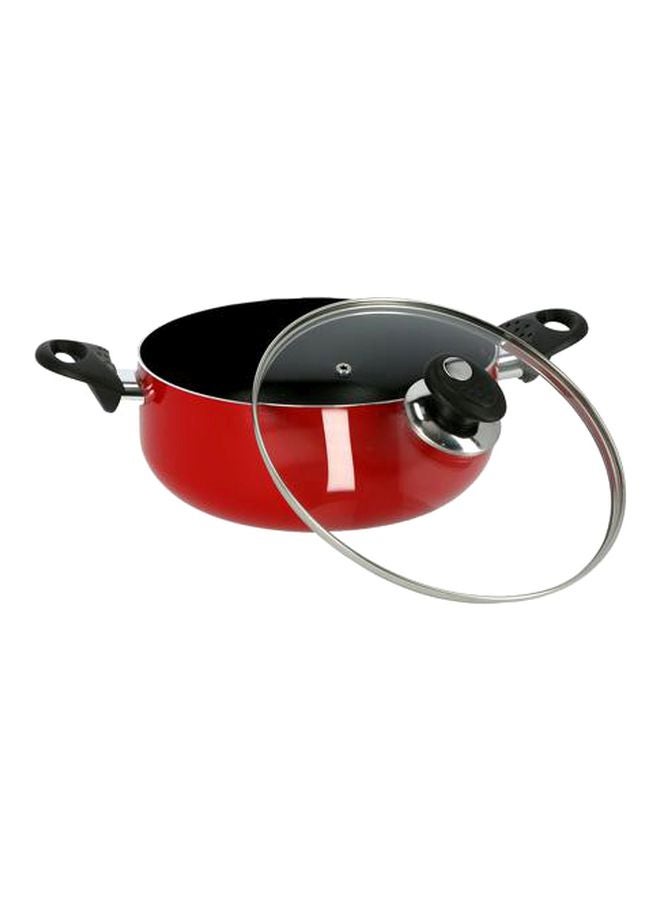 Royalford Casserole With Glass Lid Red 30cm - Image 4