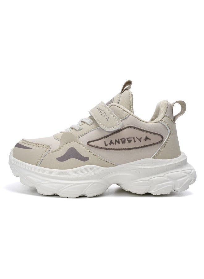 Boys' Waterproof Sneakers For Older Children Sports Shoes Running Shoes Leather Upper Spring And Autumn Breathable Mesh New Style