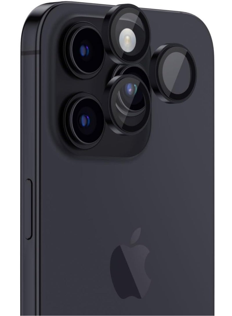 iPhone 15 Pro and iPhone 15 Pro MAX Camera Lens Protector Supreme Tempered Glass Crystal AR Lens Defender (Black) - Image 1