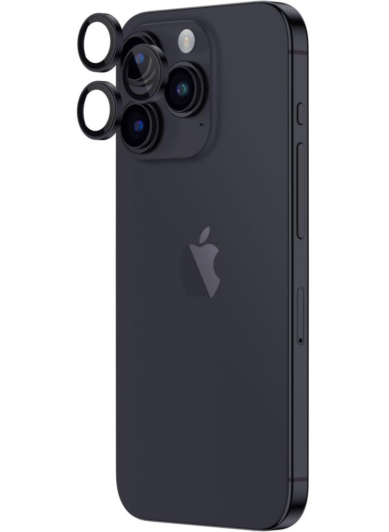 iPhone 15 Pro and iPhone 15 Pro MAX Camera Lens Protector Supreme Tempered Glass Crystal AR Lens Defender (Black) - Image 2