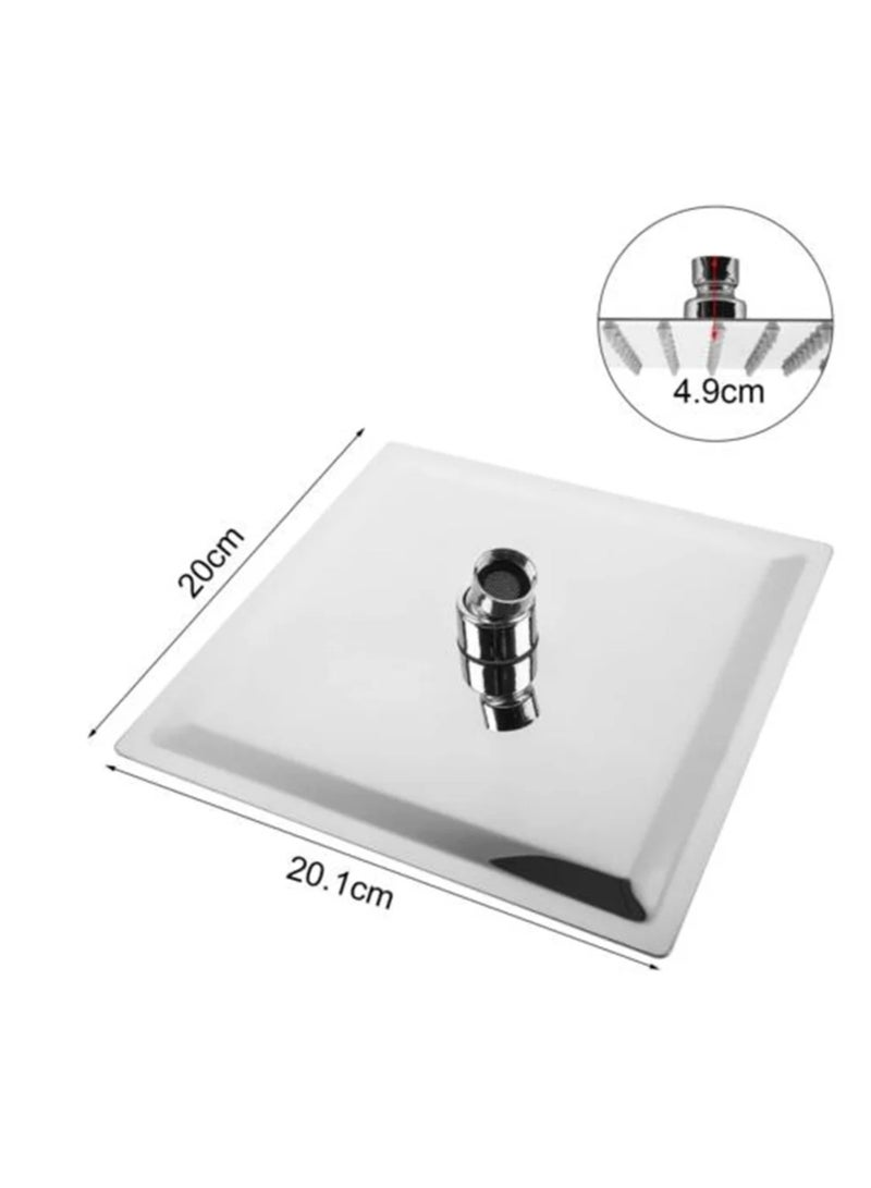 طاسة دش إستانلس مربع تقيلة أو راس دش الحمام الشاور ستوزع المياه بشكل رائع فى حمامك. (نيكل كروم, 20×20) - Image 3