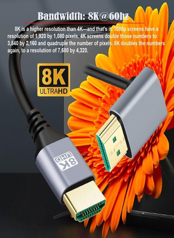 chenyang HDMI 2.1 Cable HDMI Type A Male to Male 8K 4K HDTV 90 Degree UP Angled Extension Cable 0.5M - Image 2