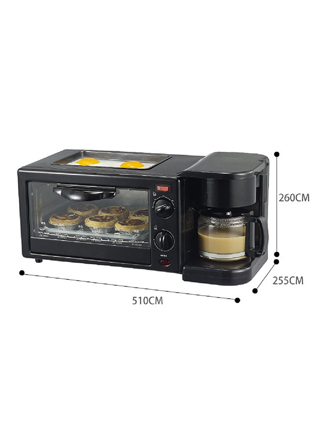 Generic 3-In-1 Multifunctional Breakfast Maker With Coffee Pot And Frying Pan 33150 ml 640 W H40141-LM Black  - Image 4