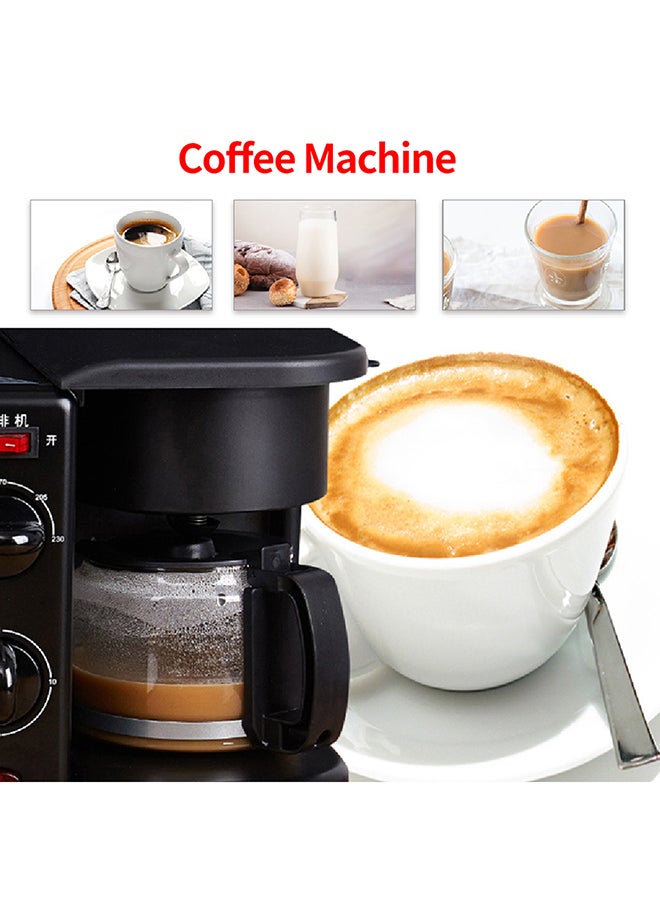 Generic 3-In-1 Multifunctional Breakfast Maker With Coffee Pot And Frying Pan 33150 ml 640 W H40141-LM Black  - Image 5