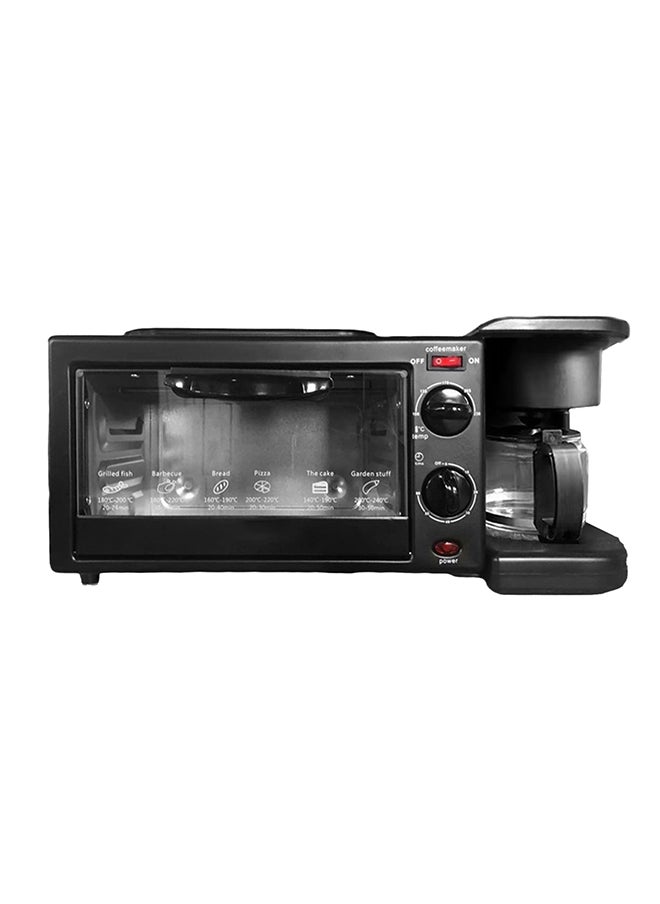 Generic 3-In-1 Multifunctional Breakfast Maker With Coffee Pot And Frying Pan 33150 ml 640 W H40141-LM Black  - Image 1