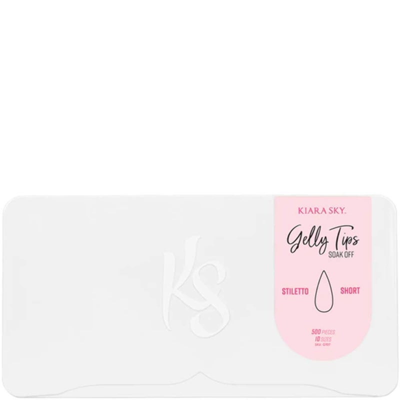 Kiara Sky Gelly Tips  Soak Off Soft Gel Nail Extensions  500 pieces  10 Sizes  Stiletto Short