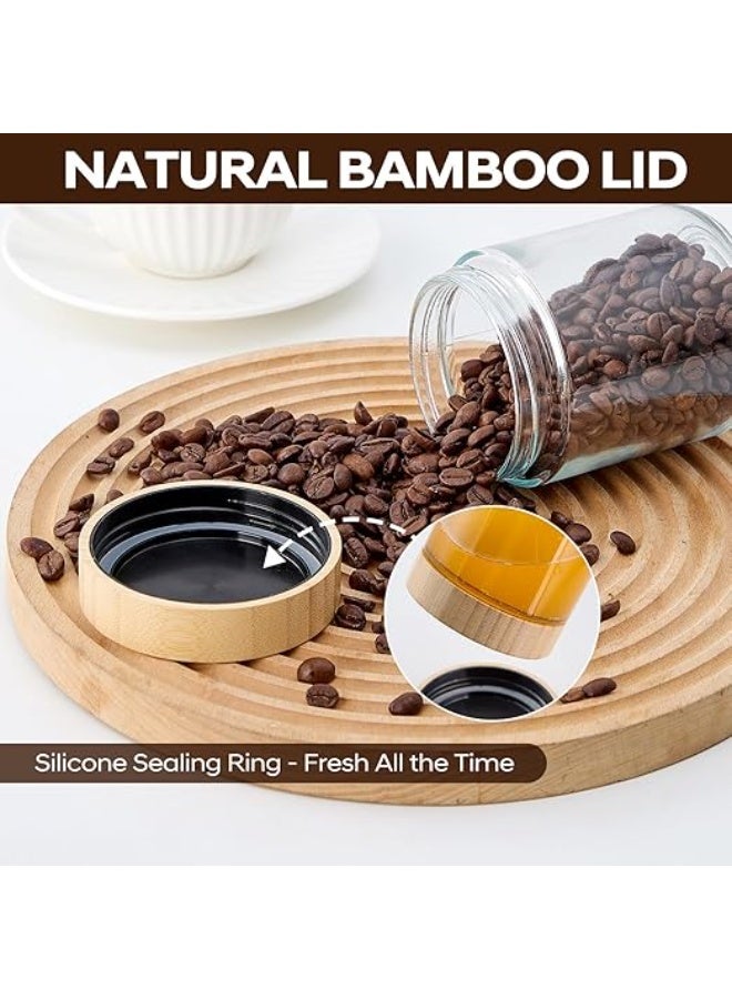 LENND Overnight Oats Jars with Bamboo Lids, 16oz Airtight Glass Jars with Lids, Wide Mouth Mason Salad Canister, Glass Food Storage Containers for Snacks Yogurt Spice Sugar, 4 PCS - Image 4