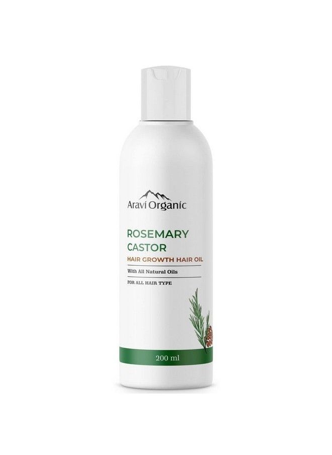 Aravi Organic - Rosemary Healthy Hair Growth Oil With Castor For Hair Growth & Hair Fall Control ; Soothes The Scalp ; Reduces Greying Hair ; Prevents Roughness Dryness & Frizzy Hair ; 200Ml - Image 1