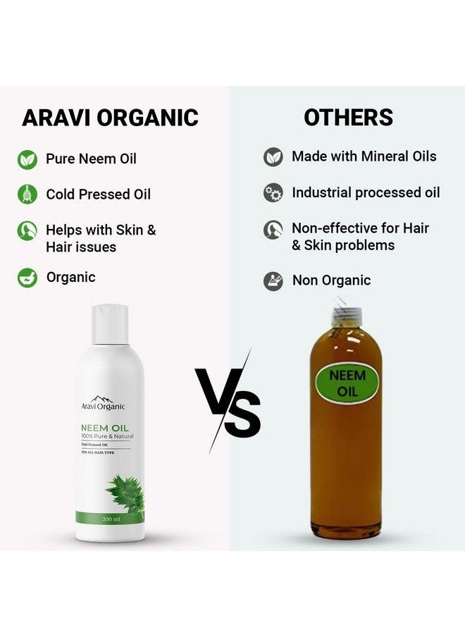 Aravi Organic - Rosemary Healthy Hair Growth Oil With Castor For Hair Growth & Hair Fall Control ; Soothes The Scalp ; Reduces Greying Hair ; Prevents Roughness Dryness & Frizzy Hair ; 200Ml - Image 1