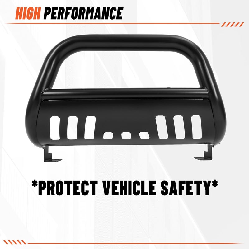 ECOTRIC 3" Bull Bar Compatible with 2005-2007 Pathfinder/ 2005-2015 Xterra/ 2005-2021 Nissan Frontier Push Bumper Grille Brush Guard (Black) - Image 3