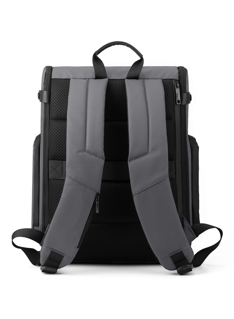 Hike 16 Inch Durable Laptop Backpack Waterproof Business Casual Daypack for Men Women in Travel Office School College, HK2205-Grey - Image 4