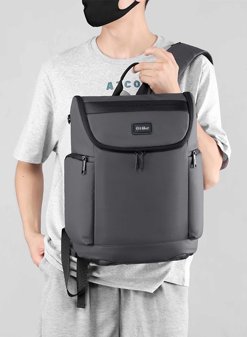 هايك Hike 16 Inch Durable Laptop Backpack Waterproof Business Casual Daypack for Men Women in Travel Office School College, HK2205-Grey - Image 2