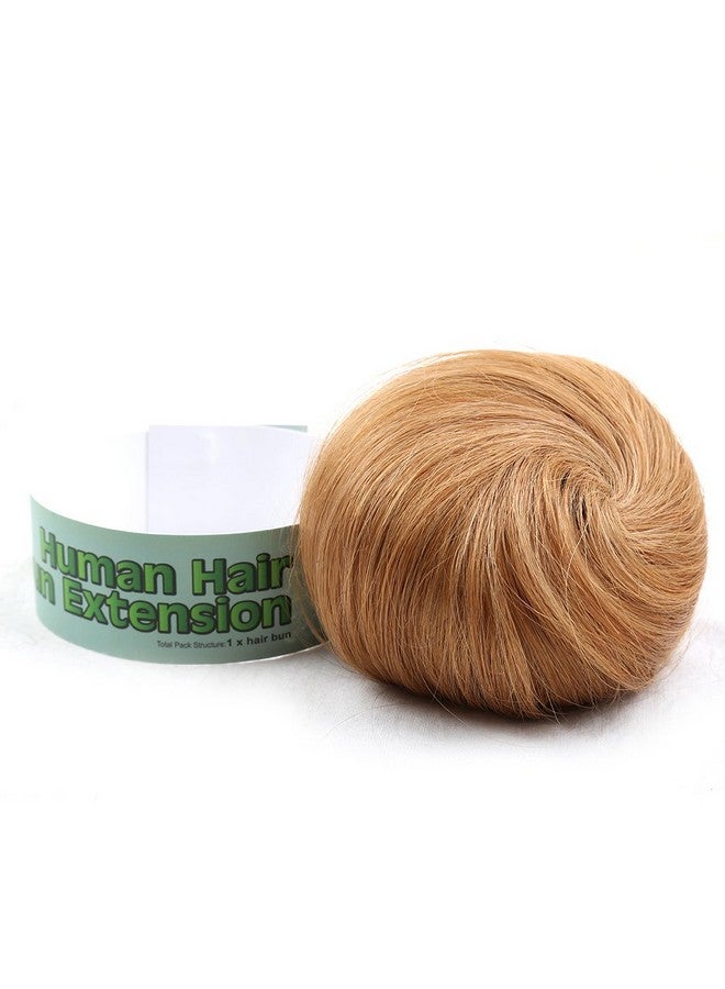 Bella Hair 100% Human Hair Bun Extension Donut Scrunchies Hairpiece For Both Women And Men Instant Updo Fake Bun Chignon (27 Strawberry Blonde/Light Butterscotch Blonde) - Image 2