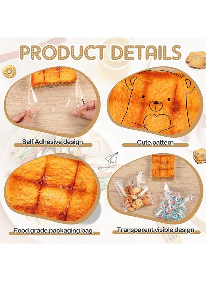 إم إكس إن 100 حقيبة طعام، كيس بسكويت بلاستيكي مطبوع على الحيوان ذاتي الغلق، أكياس نظيفة للتغليف وتخزين الطعام - Image 3