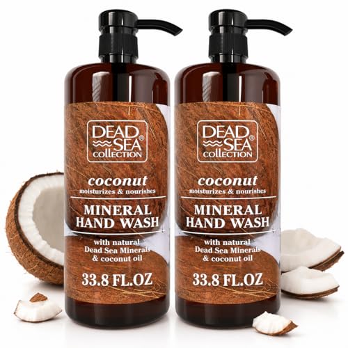 Dead Sea Collection Hand Soap Pump Coconut - Hand Wash Liquid with Dead Sea Minerals and Coconut Oil - All Skin Types Moisturizing & Nourishing - Pack of 2 (33.8 Fl Oz Each) - 67.6 Fl Oz - Image 1
