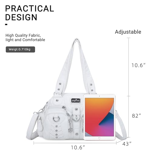 Angel Kiss Small Purse Handbag for Women Crossbody and Shoulder Bags Multipocket Soft Hobo Purses Adjustable Strap（White） - Image 2