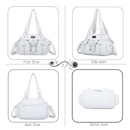 Angel Kiss Small Purse Handbag for Women Crossbody and Shoulder Bags Multipocket Soft Hobo Purses Adjustable Strap（White） - Image 5