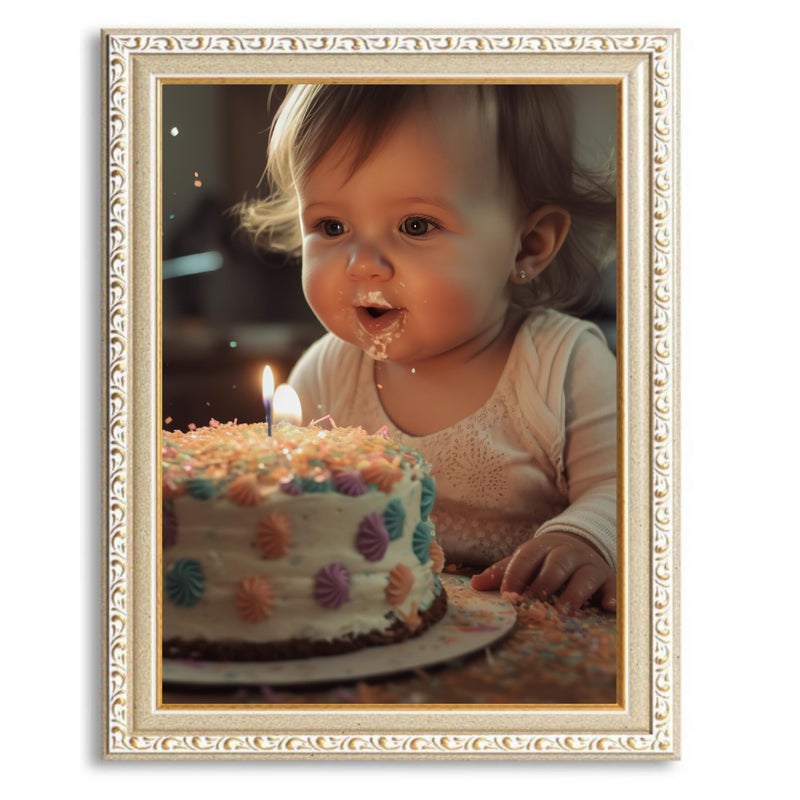 VictoR picture frame Chagall 8.5 x 11 beige gold frame  vintage antique frames with shutterprrof acrylic glass  baroque/antique - Image 4