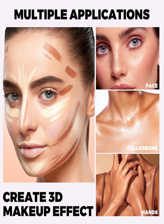 FOCALLURE 3 PCS Liquid Contour Stick,Moisturizing Highlighter,Blush and Bronzer,Silky Cream Contouring Pen with Soft Cushion Applicator,Long Lasting Face Illuminator Makeup,Daisy Chain - Image 5