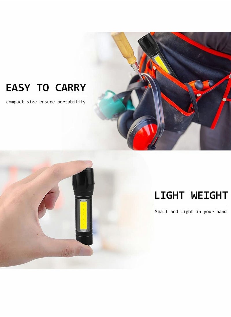 SYOSI - USB Rechargeable Torch, Outdoor Emergency Light Check Light XPE/COB Mini Torch, Portable Waterproof Handheld Torch for Camping, Outdoor, Emergency and Daily Use (2 Pack) - Image 1