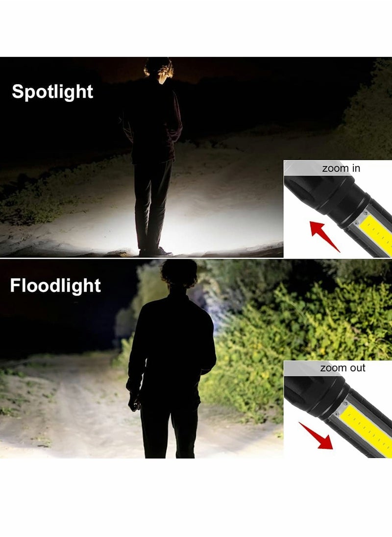 SYOSI - USB Rechargeable Torch, Outdoor Emergency Light Check Light XPE/COB Mini Torch, Portable Waterproof Handheld Torch for Camping, Outdoor, Emergency and Daily Use (2 Pack) - Image 1