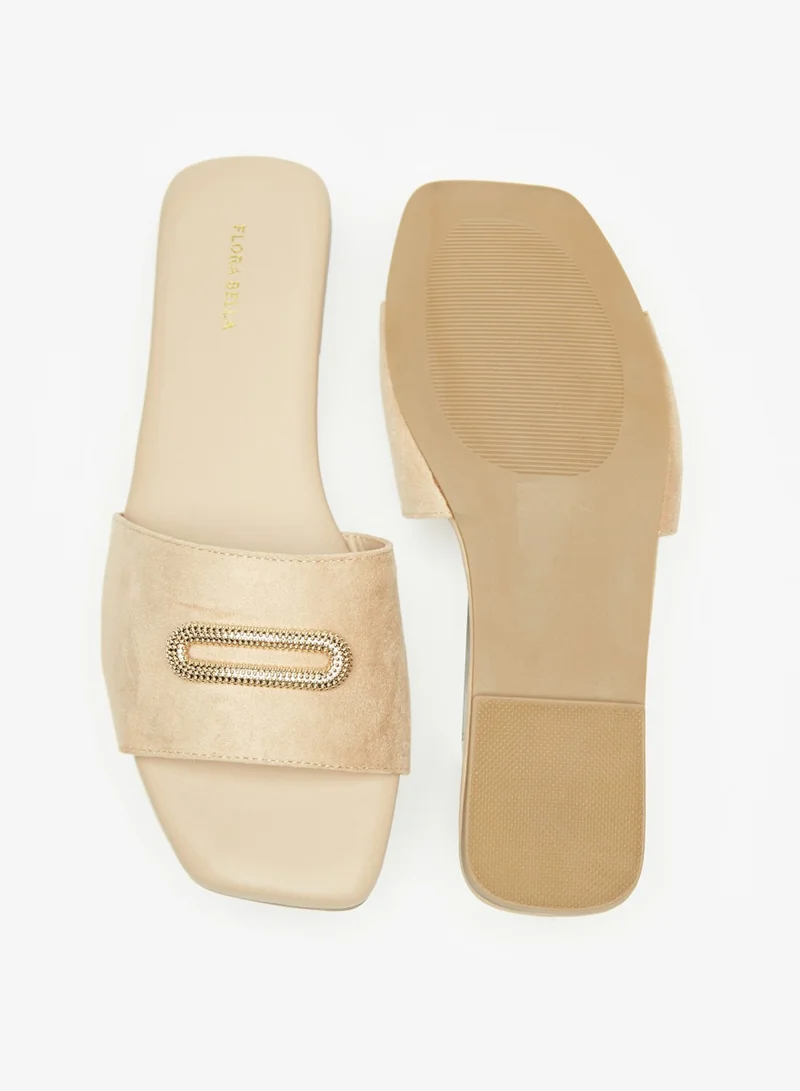 فلورا بيلا من شو إكسبرس Womens Embellished Slip On Sandals By Shoexpress