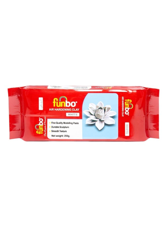 Funbo Air Hardening Clay, White, 250g - Image 1
