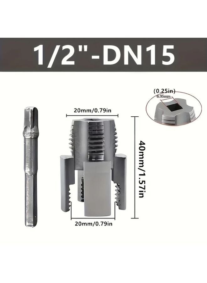 4pcs SYLORAID Pipe Threader Sealing Tape Set Heavy Duty Drill Powered Thread Taps DN15 DN20 - Image 4