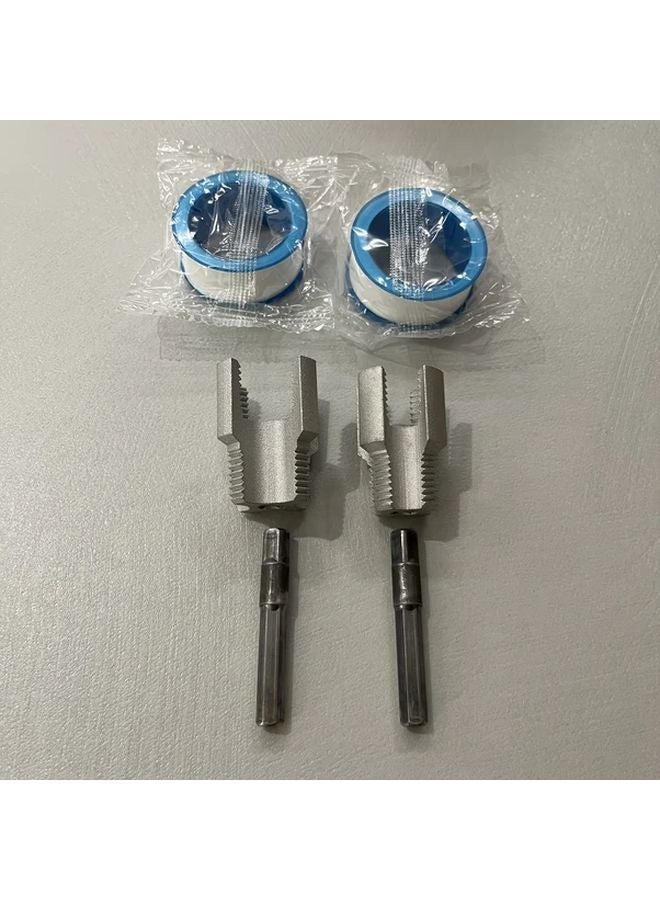 4pcs SYLORAID Pipe Threader Sealing Tape Set Heavy Duty Drill Powered Thread Taps DN15 DN20 - Image 1