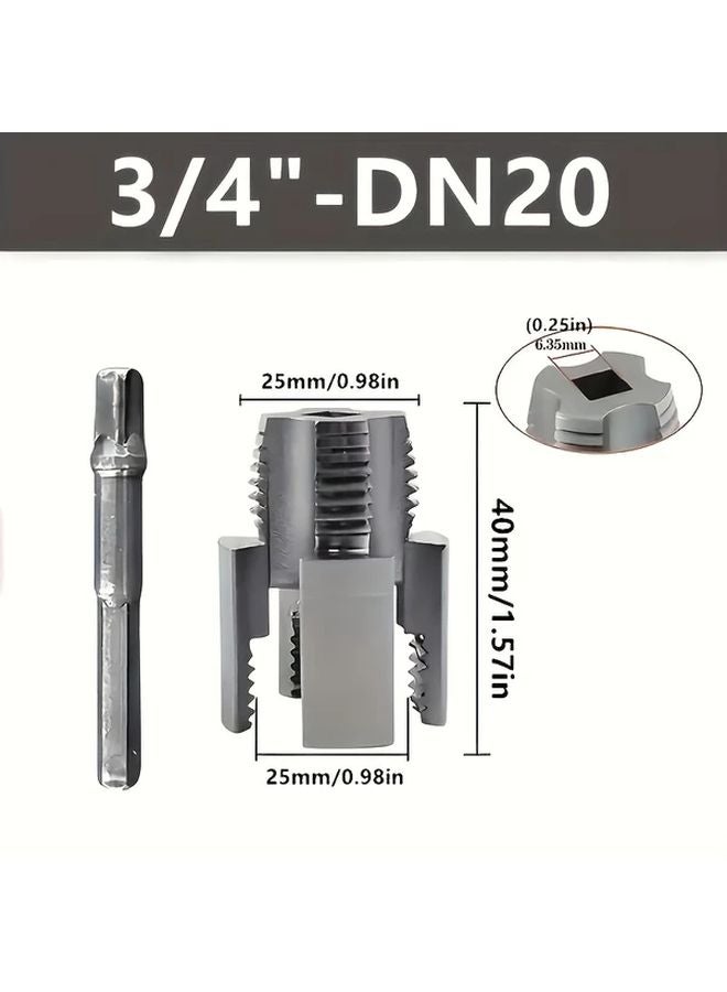 4pcs SYLORAID Pipe Threader Sealing Tape Set Heavy Duty Drill Powered Thread Taps DN15 DN20 - Image 3