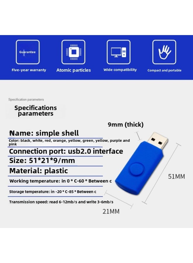 Colored Plastic High-speed U Disk 32/64/128/512/256/1g 2g Bidding Small Capacity Batch Variety-Color:Default Is Blue, Please Note If Required-Capacity:If You Need Customization, Please Contact Customer Service - Image 4