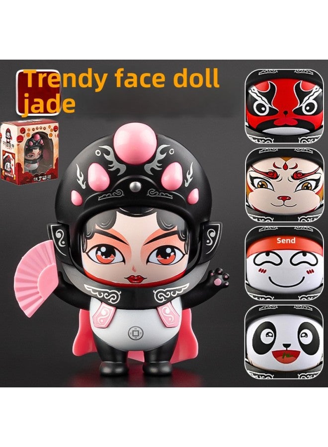 Mask Sichuan Opera Doll National Quintessence Doll Children's Toy Sichuan Features National Tide Panda Face-changing Internet Celebre Doll Decompression-Color:[exquisite Gift Box] ❤️ Sichuan Drama Panda [pink] Variable 5 Faces