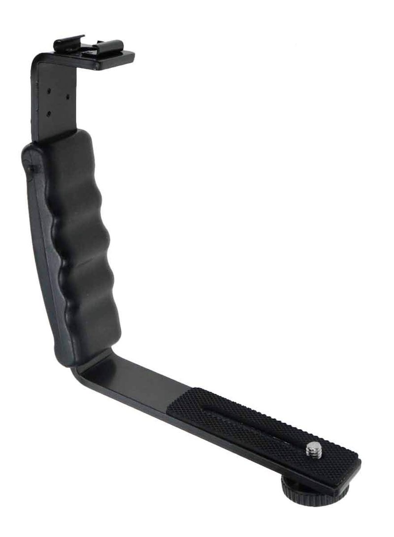 Camera L Bracket Mount,  Video Grip L-Bracket with Cold Shoe Mount 1/4'' Tripod Screw Heavy Duty Padded Hand Grip for DSLR Camera Camcorder - Image 5