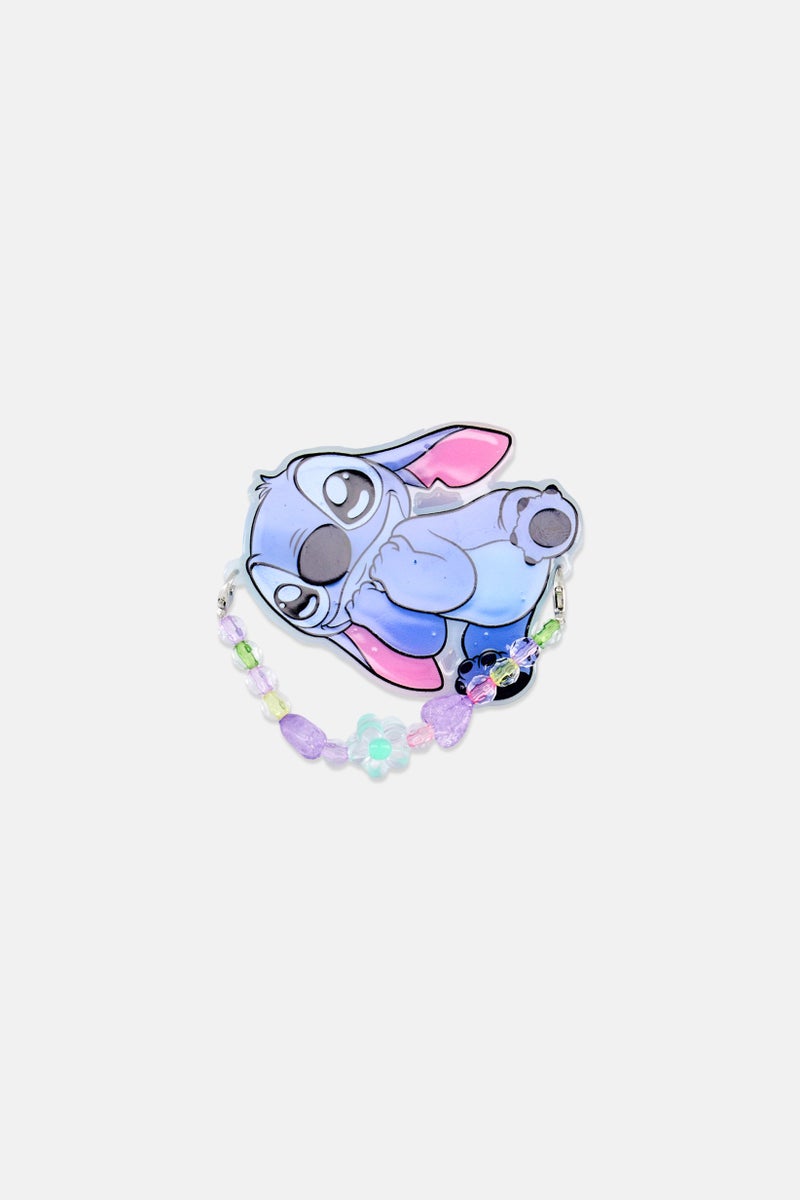 Disney Kids Girl Stitch Hair Clip With Charm, Multicolor - Image 2
