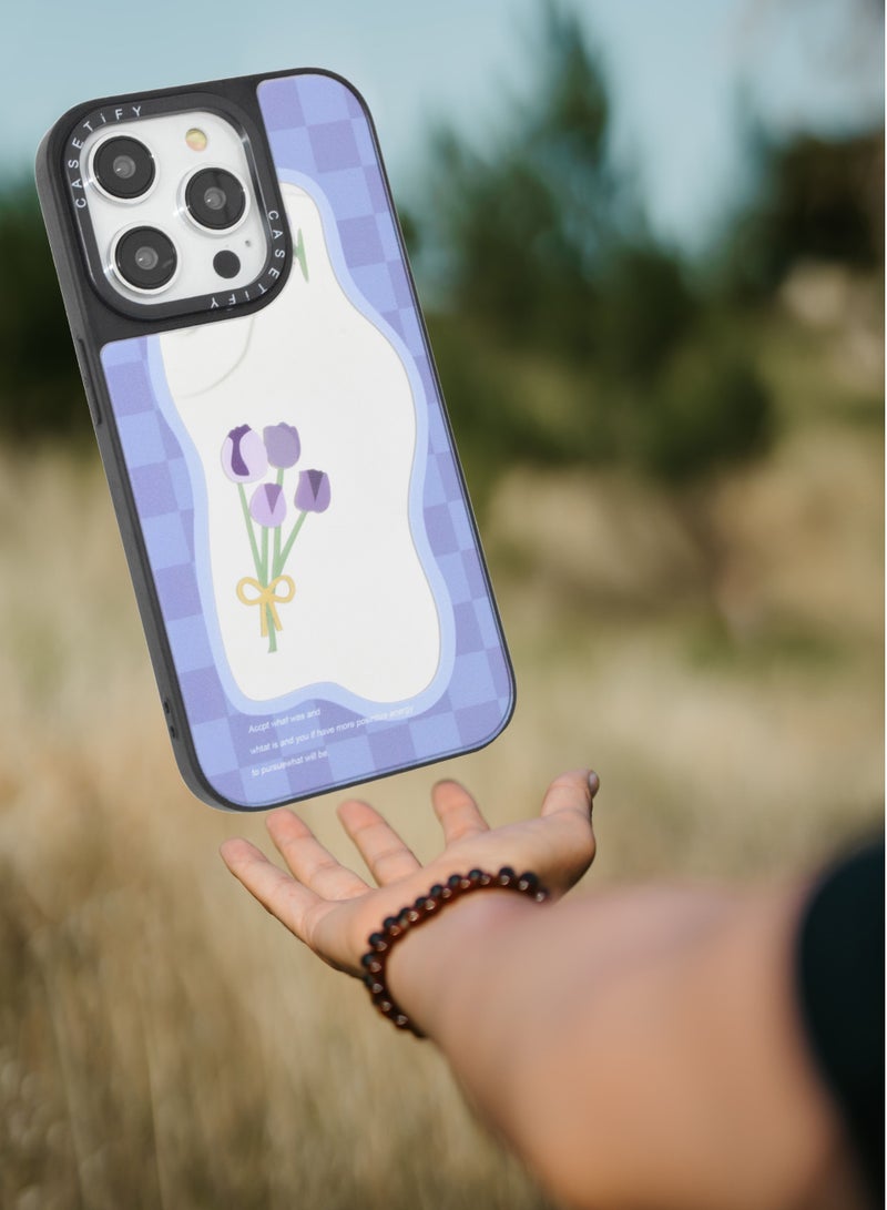 كاستيفي غطاء هاتف iPhone 13 Pro بتصميم الأزهار ، جراب هاتف صلب ، غطاء خلفي من الزجاج المقوى - Image 2