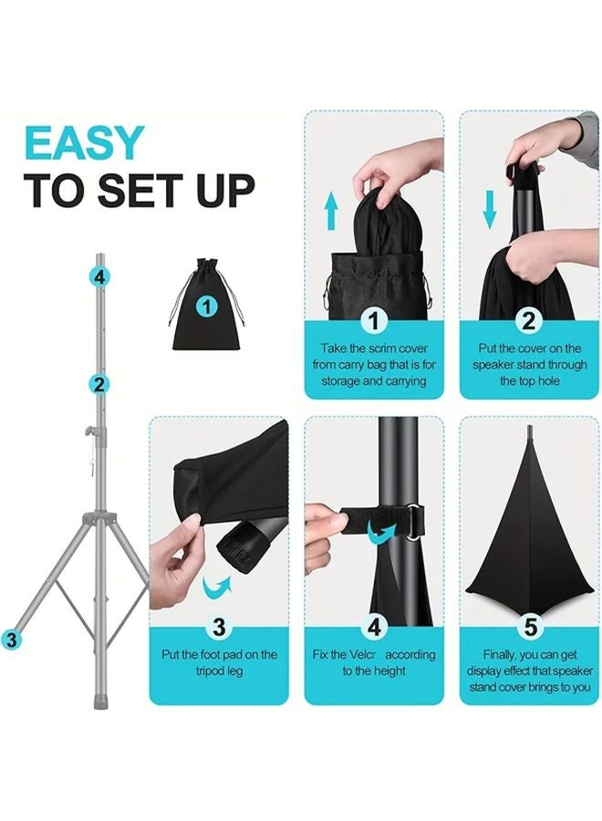 غطاء حامل مكبر صوت أبيض مع تنورة حامل ثلاثي القوائم وحقيبة سفر للمسارح الصوتية الحية - Image 4