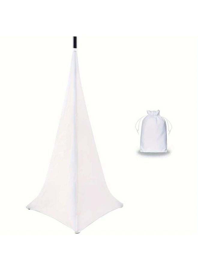 غطاء حامل مكبر صوت أبيض مع تنورة حامل ثلاثي القوائم وحقيبة سفر للمسارح الصوتية الحية - Image 1